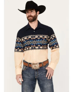 Panhandle Men's Southwestern Print Long Sleeve Western Snap Shirt 8 Panhandle Men's Southwestern Print Long Sleeve Western Snap Shirt -Western Cowboy Equipment Store 2000387744 410 P1