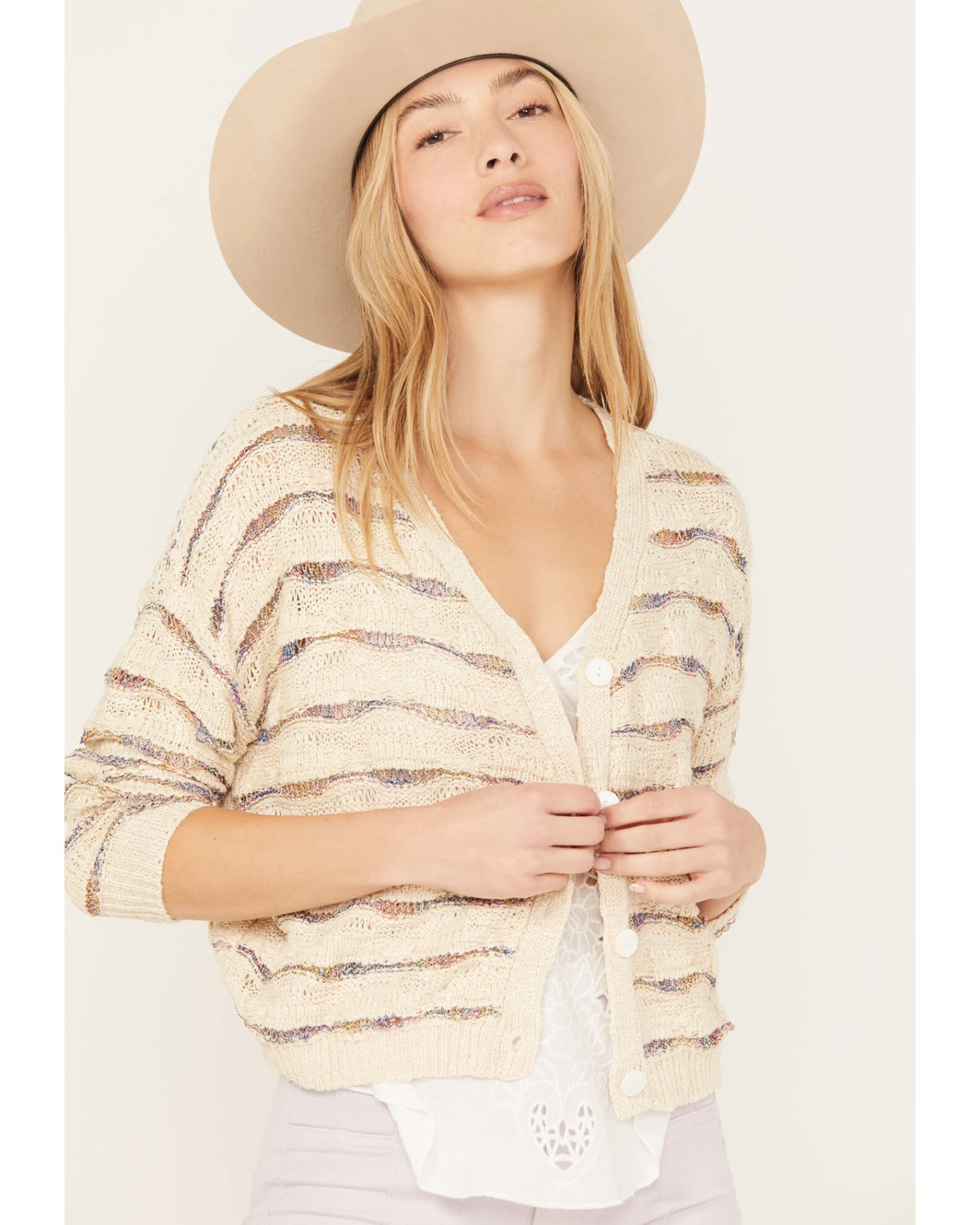 Molly Bracken Women's Striped Button Down Cardigan 3 Molly Bracken Women's Striped Button Down Cardigan