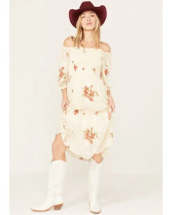 Wild Moss Women's Jacquard Smocked Front Dress