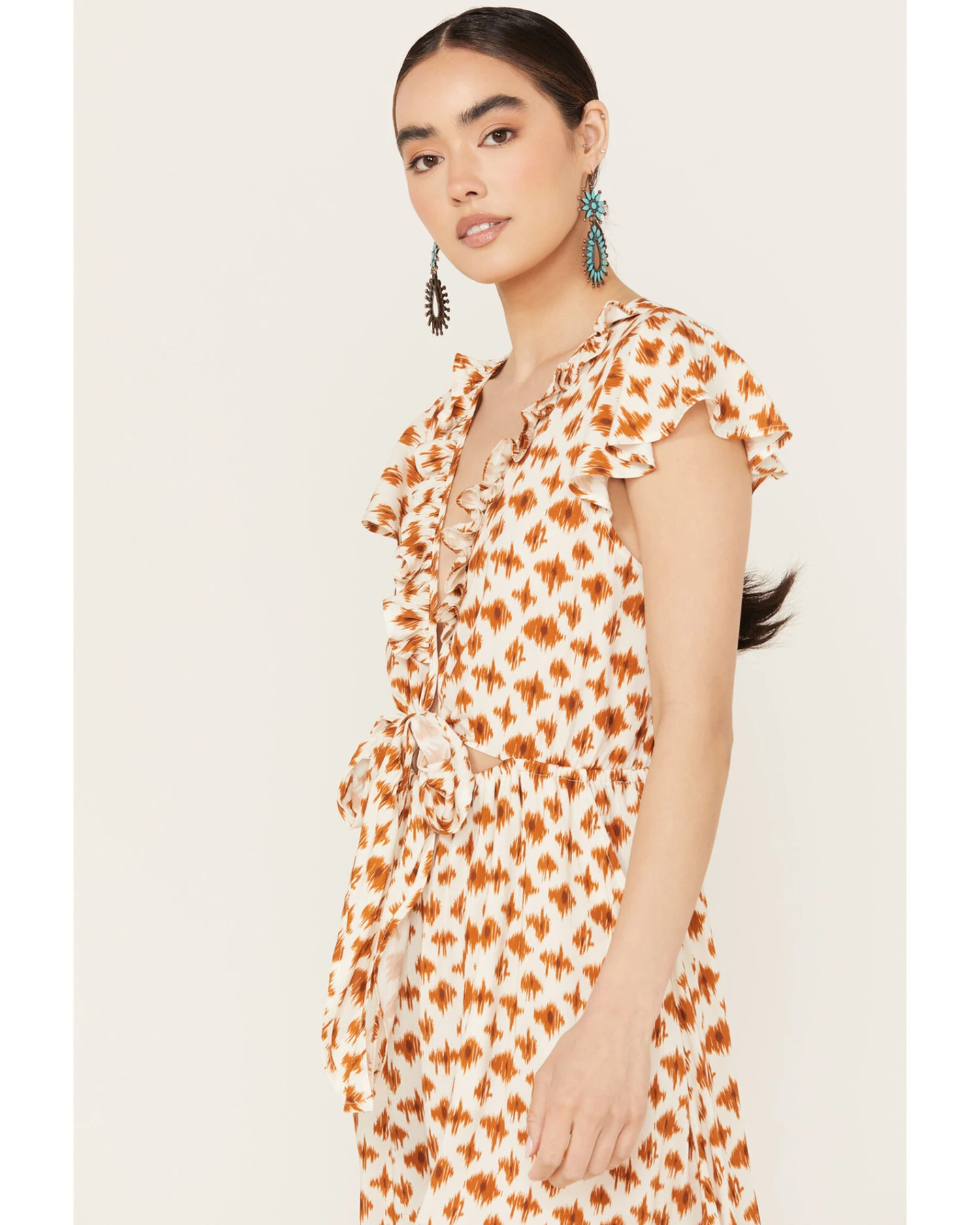 Beyond The Radar Women's Ikat Print Picnic Dress 4 Beyond The Radar Women's Ikat Print Picnic Dress - Image 2