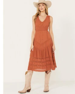 Scully Women's Sleeveless Lace Hem Dress 9 Scully Women's Sleeveless Lace Hem Dress -Western Cowboy Equipment Store 2000393042 220 P1
