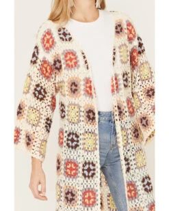 POL Women's Crochet Fringe Long Sleeve Kimono 8 POL Women's Crochet Fringe Long Sleeve Kimono -Western Cowboy Equipment Store 2000393569 900 P3