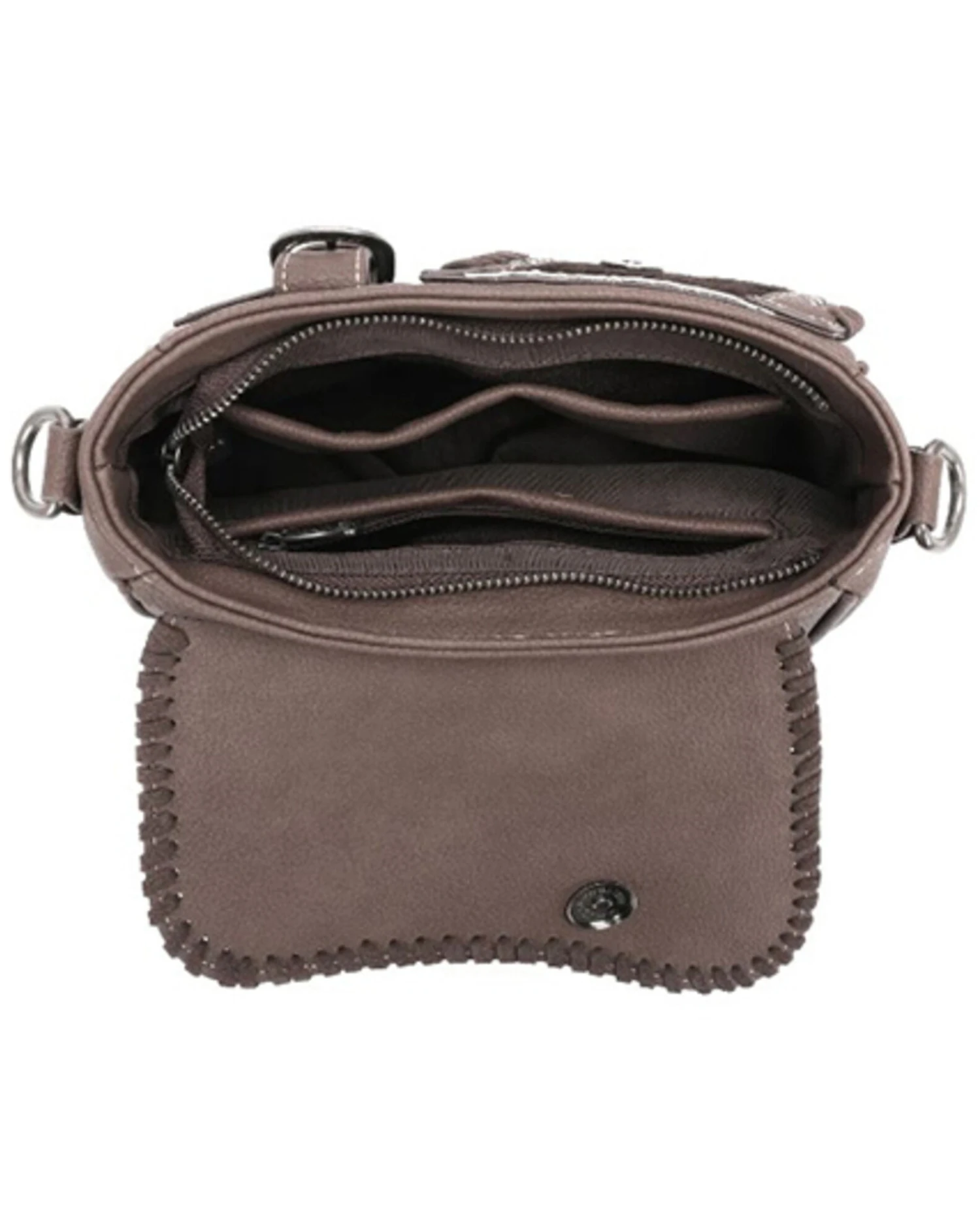 Montana West Women's Trinity Ranch Hair-On Cowhide Saddle Shape Collection Crossbody 5 Montana West Women's Trinity Ranch Hair-On Cowhide Saddle Shape Collection Crossbody - Image 3