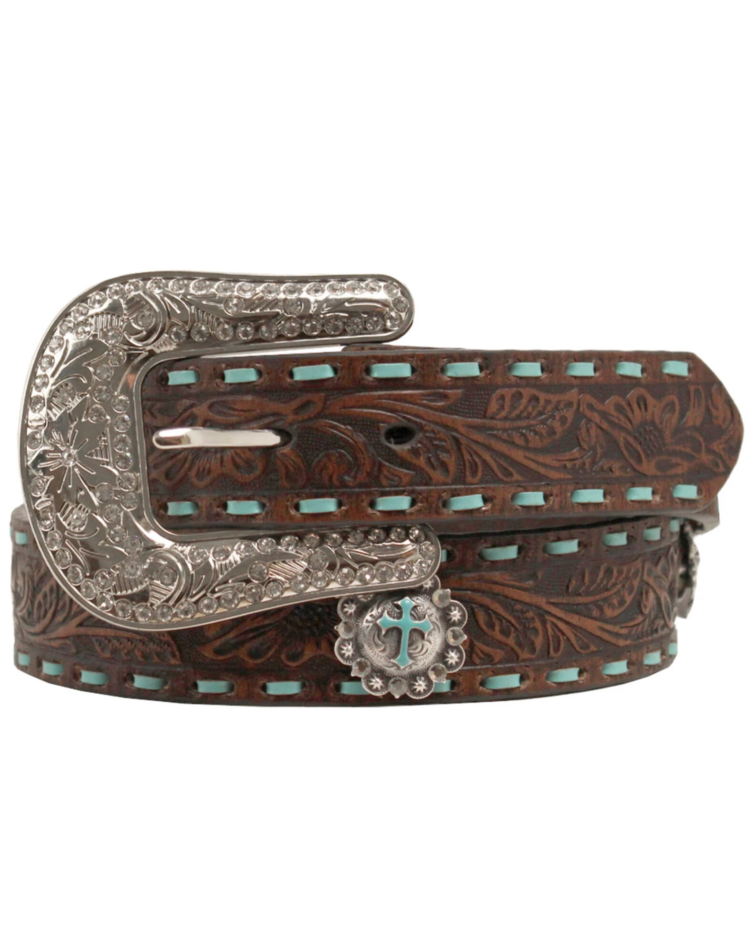 Nocona Embellished Turquoise Cross Concho Belt 4 Nocona Embellished Turquoise Cross Concho Belt - Image 2