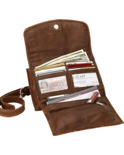 American West Tan Desert Wildflower Small Crossbody Bag/Wallet