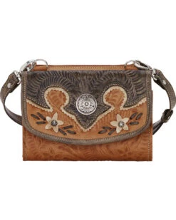 American West Tan Desert Wildflower Small Crossbody Bag/Wallet 7 American West Tan Desert Wildflower Small Crossbody Bag/Wallet -Western Cowboy Equipment Store 2588F7 22 P1