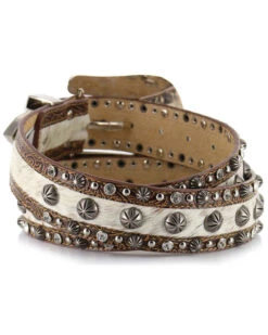 Shyanne Women's Hair-on-Hide Concho Belt 8 Shyanne Women's Hair-on-Hide Concho Belt -Western Cowboy Equipment Store 2589U1 41 D2