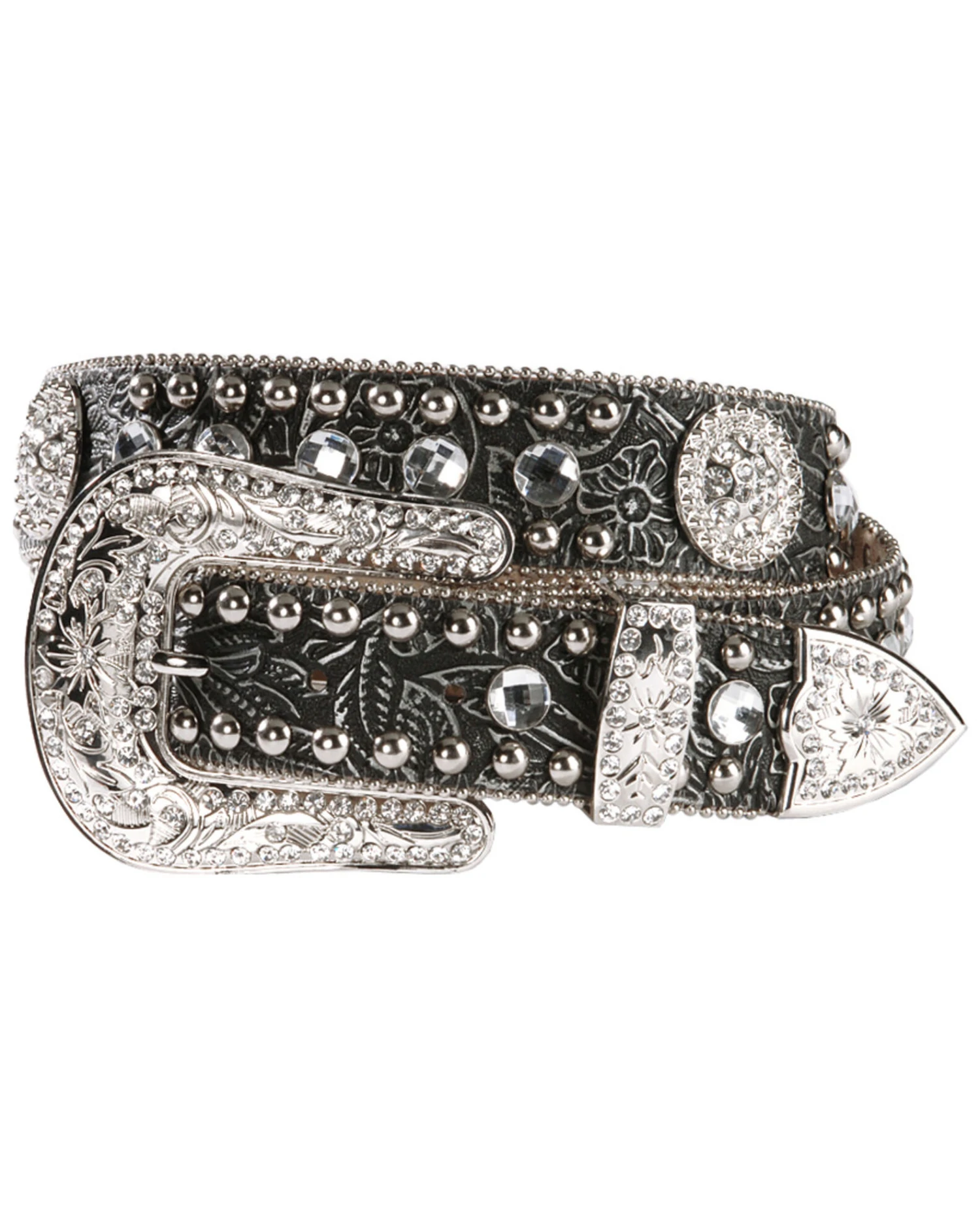 Blazin Roxx Women's Black Tooled Concho Belt 4 Blazin Roxx Women's Black Tooled Concho Belt - Image 2