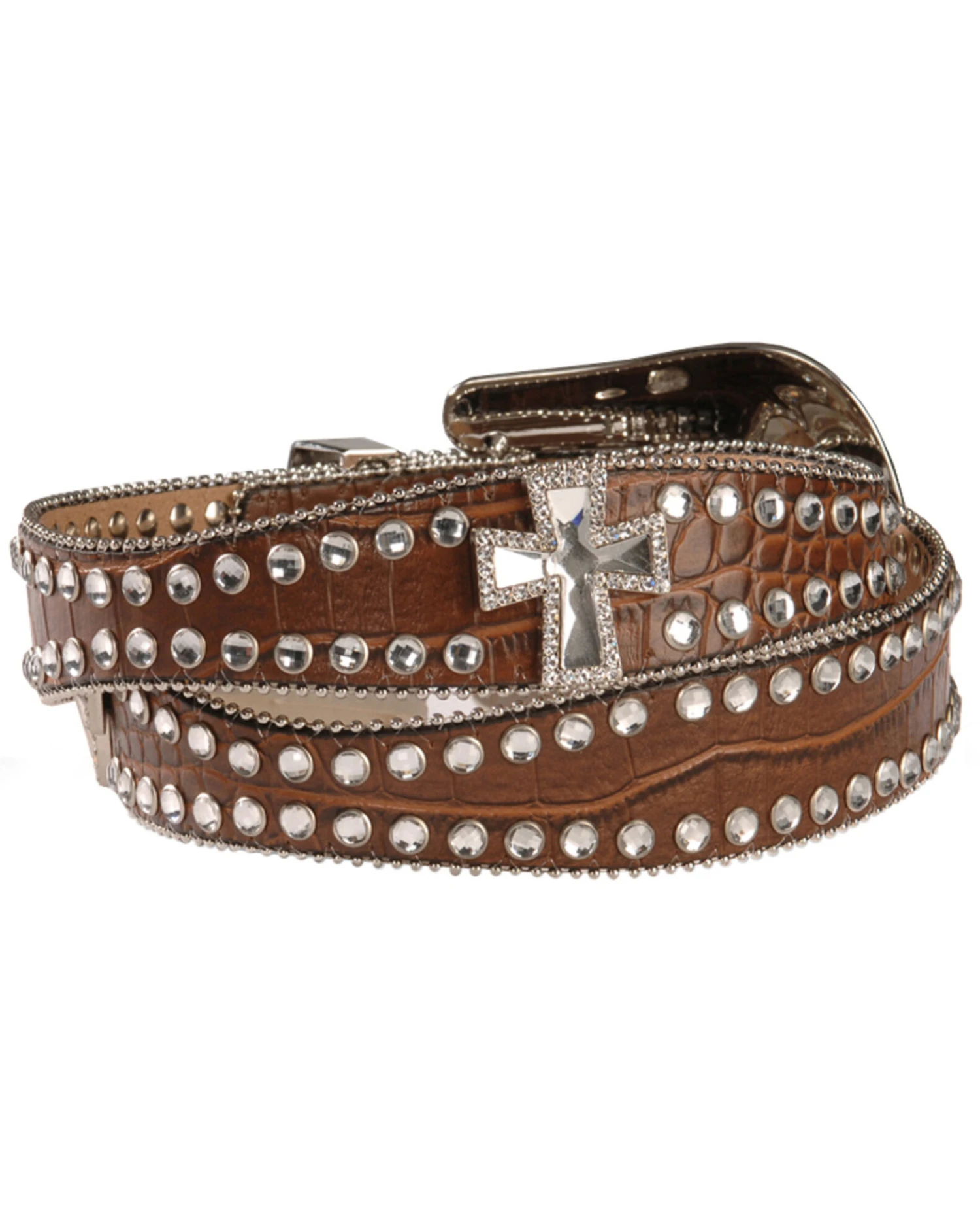 Blazin Roxx Scalloped Rhinestone Cross Croc Print Belt 4 Blazin Roxx Scalloped Rhinestone Cross Croc Print Belt - Image 2