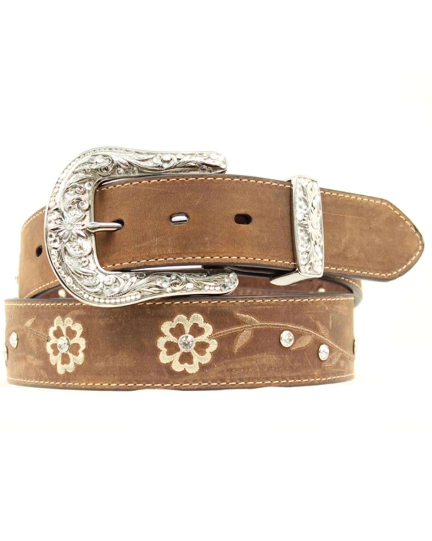 Ariat Women's Floral Embroidered Rhinestone Belt 4 Ariat Women's Floral Embroidered Rhinestone Belt - Image 2