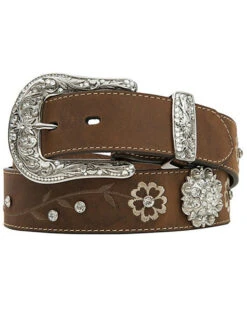 Ariat Women's Floral Embroidered Rhinestone Belt
